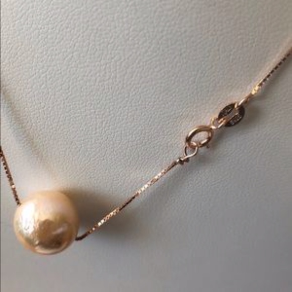 *SOLD** 12mm Edison Pearl Floating Rose Gold Chain - Picture 7 of 7